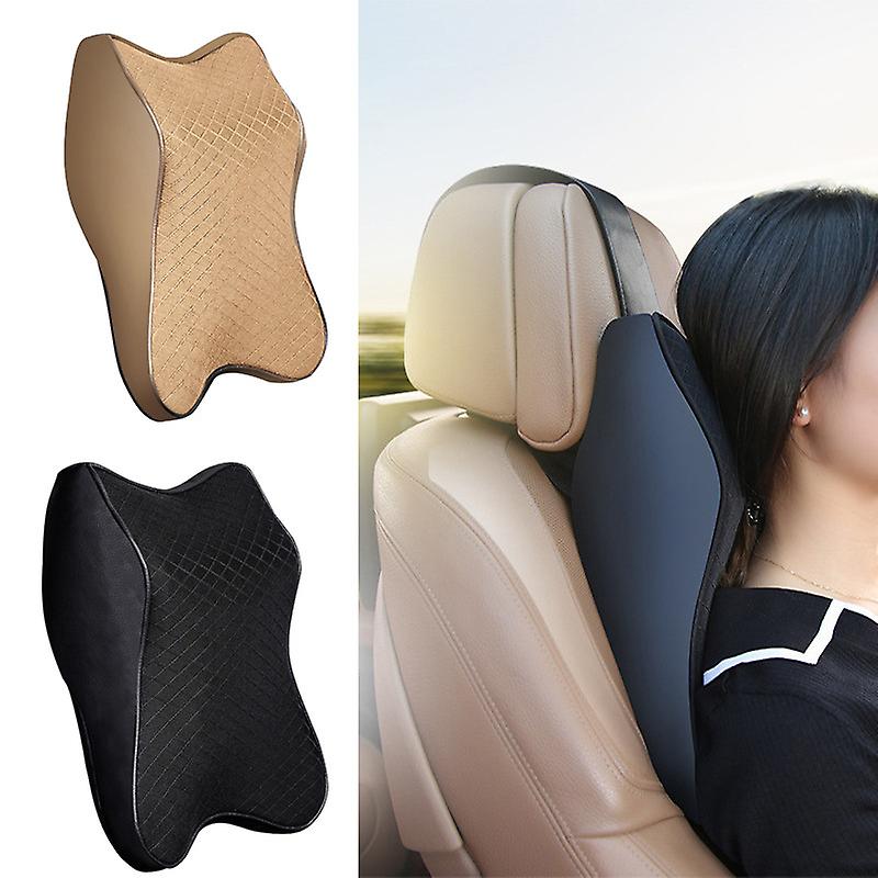 Universal Car Neck Seat Pillow – Soft Memory Foam Headrest (Beige)