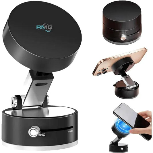 Magnetic Suction Phone Holder – Strong Vacuum Grip & 360° Rotation