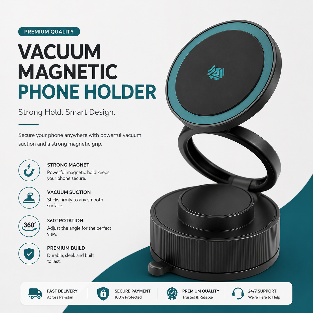 360 Degree Magnetic Vacuum Phone Holder