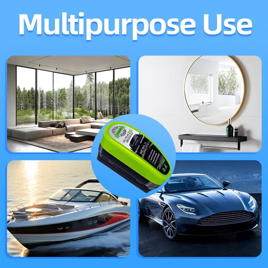 Universal Glass Cleaner,clear Vision Car Glass Oil Film Cleaner Brush For Windshield | Bottle also  Included - RED